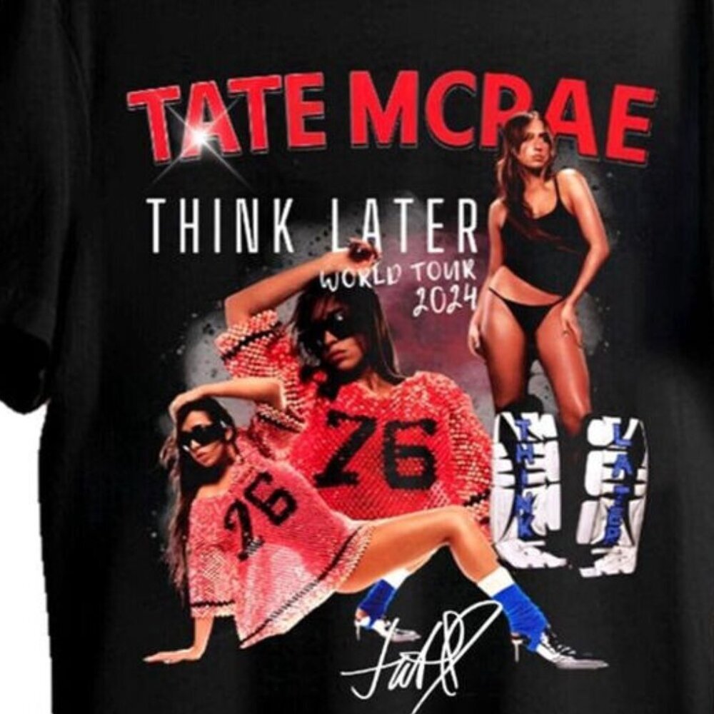 Tate McRae 2024 Concert Tour Shirt The Think Later Album Graphic Fan T-Shirt 90 - Picture 2 of 5